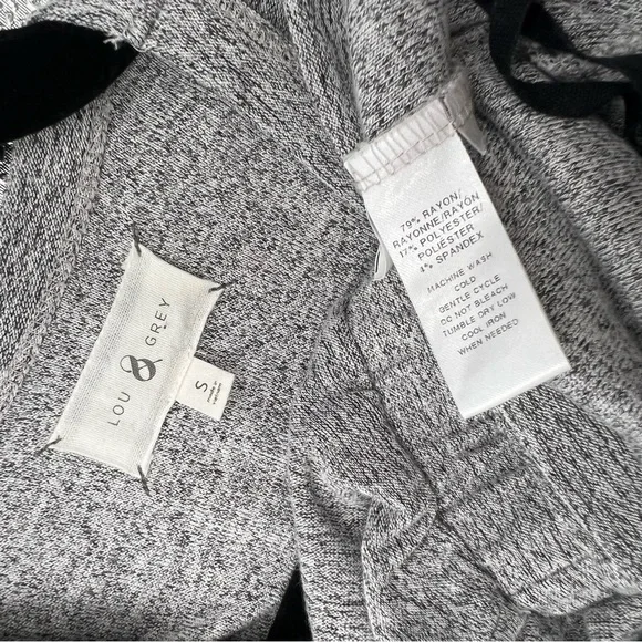 Lou & Grey Marlknit Blouson Mini Dress Sweater Heathered Gray Jersey S - Picture 8 of 9